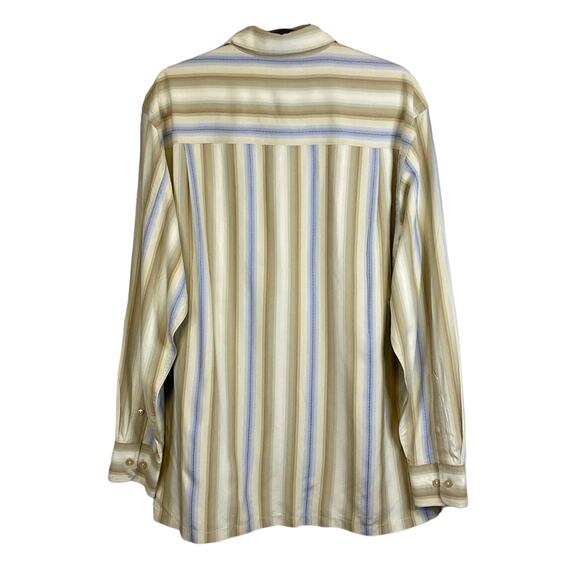 Tommy Bahama Striped 100% Silk Button Up Shirt Men Sz L Long Sleeve Dress Casual - Picture 3 of 12